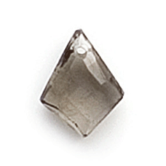 Bead, Preciosa Czech Transparent Faceted Glass, 11x8.5mm Briolette Triangle - Transparent Black Diamond (Hole Size 1mm)