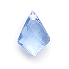 Bead, Preciosa Czech Transparent Faceted Glass, 11x8.5mm Briolette Triangle - Transparent Light Sapphire (Hole Size 1mm)