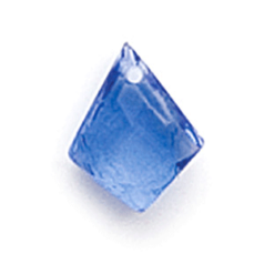 Bead, Preciosa Czech Transparent Faceted Glass, 11x8.5mm Briolette Triangle - Transparent Sapphire (Hole Size 1mm)