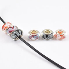 Bead, Murani, Lampwork Glass Beads with Silver Plated Core beautifully handcrafted, 12x8mm, Hole size: 5mm