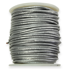1.5mm Leather Cord - Silver