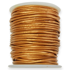 1mm Metallic Leather Cord - Gold - 5 yards