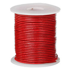 Leather Cord 2mm Round -  Red