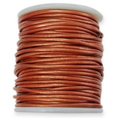 2mm Metallic Leather Cord - Copper - 25 yards