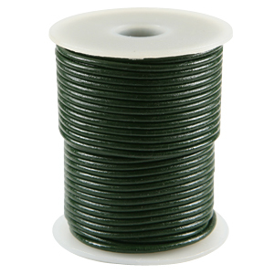 Leather Cord 2mm Round - Green