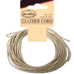 2mm Leather Cord - Natural (Card packaging)