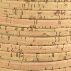 Flat Cork Cord, Natural 5x2mm