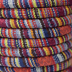Ethnic Multi Color Round Cotton Cord, 6mm, Pattern no. 6