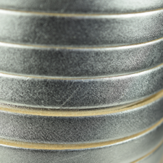 Flat Leather Cord - Bright Silver, 10x2mm