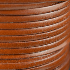 Flat Leather Cord - Light Brown, 3x2mm