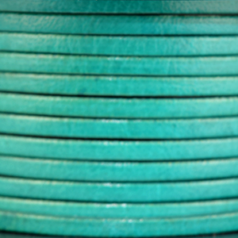 Licorice Flat Leather - Turquoise Color, 3x2mm