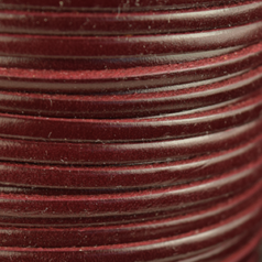 Flat Leather Cord - Burgundy, 3x2mm