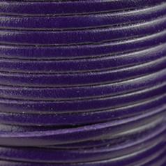 Flat Leather Cord - Purple, 3x2mm