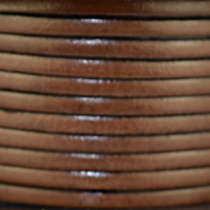 Licorice Flat Leather - Brown Color, 3x2mm