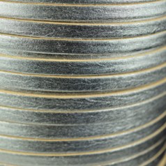 Flat Leather Cord - Dark Silver, 3x2mm