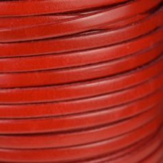 Flat Leather Cord - Red, 5x2mm