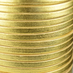 Flat Leather Cord - Bright Gold, 5x2mm