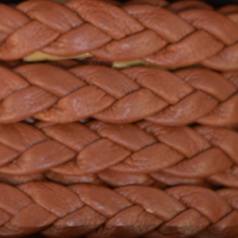 Flat Braided Leather, Brown, 10x2mm