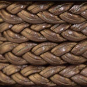 Flat Braided Leather, Metallic Bronze, 10x2mm