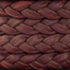 Flat Braided Leather, Cherry, 10x2mm