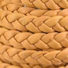 Flat Braided Leather, Tan, 10x2mm