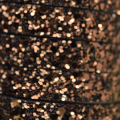 Flat Leather Cord with Glitter - Copper, 10x2mm