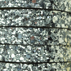 Flat Leather Cord with Glitter - Silver, 10x2mm