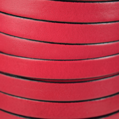 Flat Leather Cord - Fuchsia with Black Edge, 10x2mm