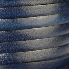 Flat Leather Cord - Dark Blue Color with black edge, 5x2mm