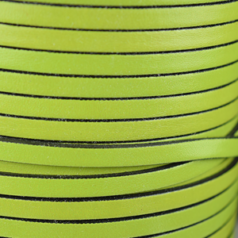 Flat Leather Cord - Olive with Black Edge, 5x2mm