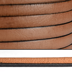 Flat Leather Cord - Hazelnut Color with black edge, 5x2mm