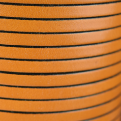 Flat Leather Cord - Natural with Black Edge, 5x2mm