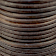 Round Leather Cord, Dark Brown, 4mm