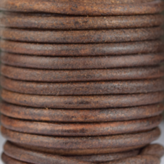 Round Leather Cord, Cognec, 4mm