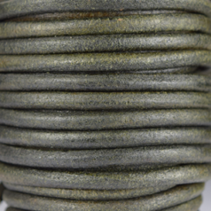 Round Leather Cord, Tourmaline, 5mm