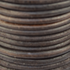 Round Leather Cord, Dark Brown, 5mm