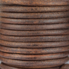 Round Leather Cord, Cognec, 5mm