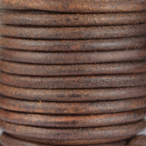 Round Leather Cord, Cognec, 5mm
