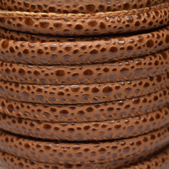 6mm Round Snakeskin Leather Cord - Brown