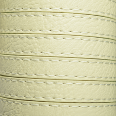 Flat Leather Stitched - White, 10x2mm