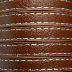 Flat Leather Stitched - Brown, 10x2mm