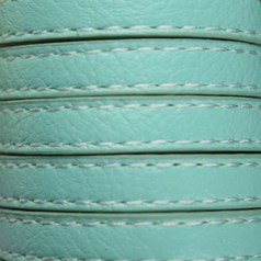 Flat Leather Stitched - Turquoise, 10x2mm