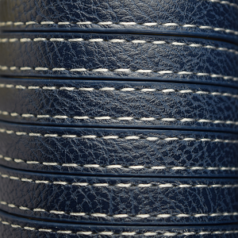 Flat Leather Stitched - Blue, 10x2mm