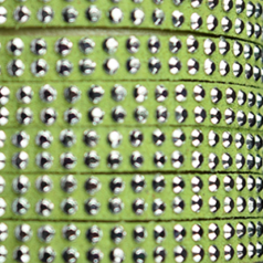 Suede Leather Cord, 5x1.5mm, with 2mm Faceted Metal Studs - Olive