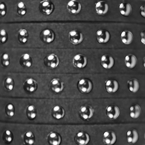 Ultra Suede Leather Cord, 7x1.5mm, with 6mm Silver Metal Studs - Grey