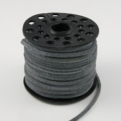 Leather Suede Lace 3mm Flat - Grey