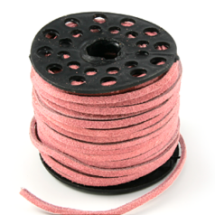 Leather Suede Lace 3mm Flat - Pink