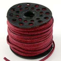 Leather Suede Lace 3mm Flat - Maroon