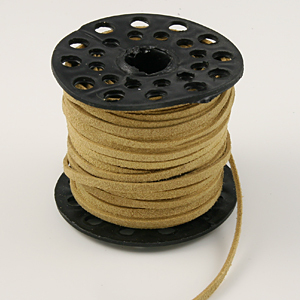 Leather Suede Lace 3mm Flat - Natural