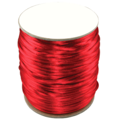 Satin Cord / Rattail #2 - Made in the USA - Red